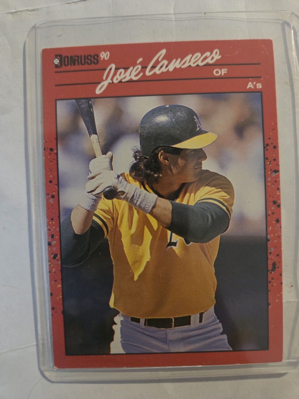 Jose Canseco Baseball Trading Card - Red Border, Yellow Jersey